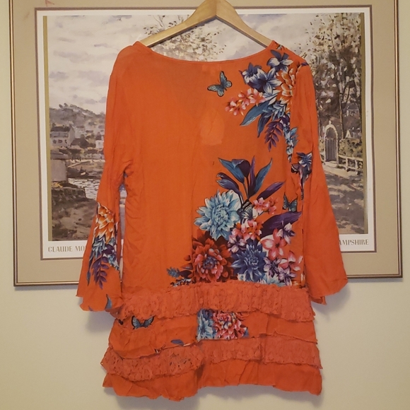 Velzera Floral Blouse XL nwt - Picture 2 of 7